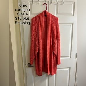 Torrid Cardigan in beautiful coral color. NWOT, size 4xl. SF/PF home.